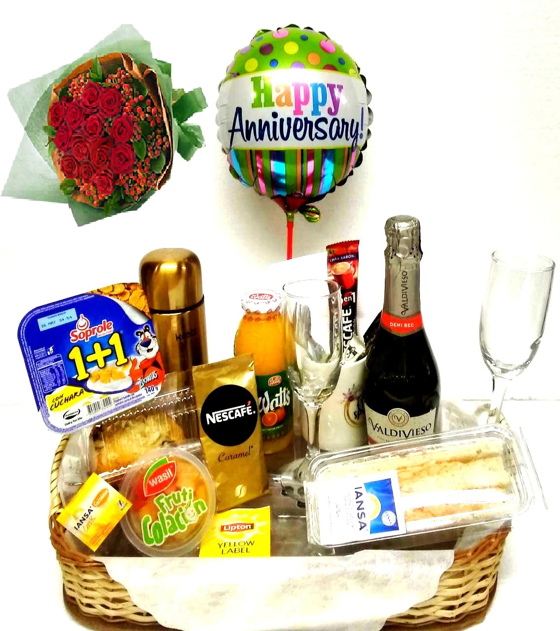  Desayuno Aniversario m�s Ramo de 12 Rosas